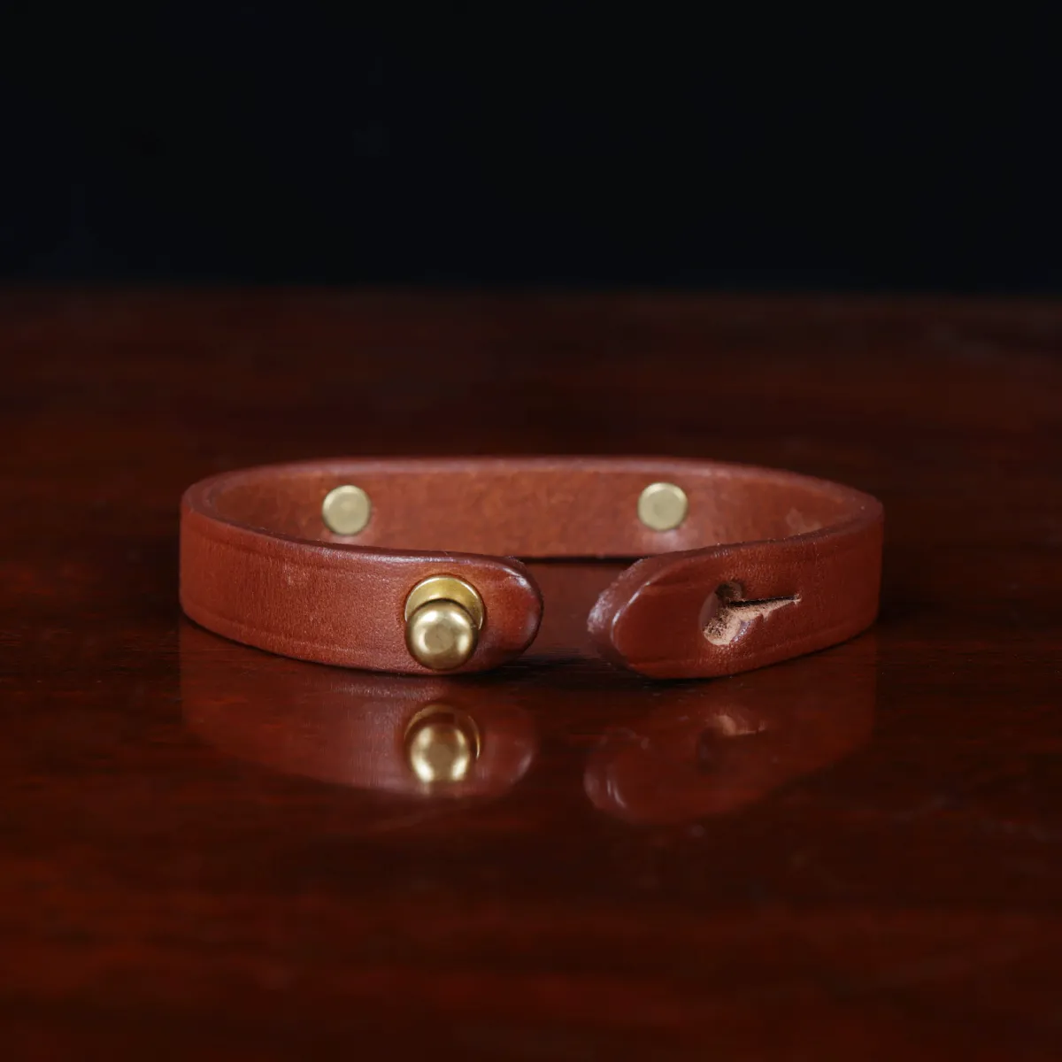 LOUIS VUITTON LV Monogram Wood Red/Brown Bangle Bracelet 8 1/8, 1 1/2 wide