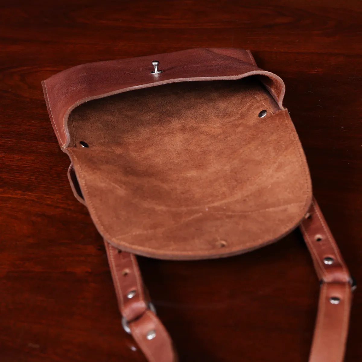 Vintage, Hade Made Saddlebag Style Leather Purse with Matching