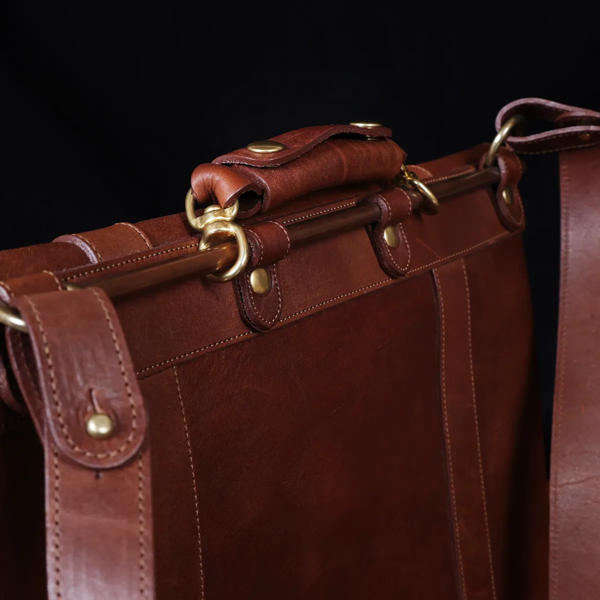 Handmade leather document portfolio bag , genuine rustic leather