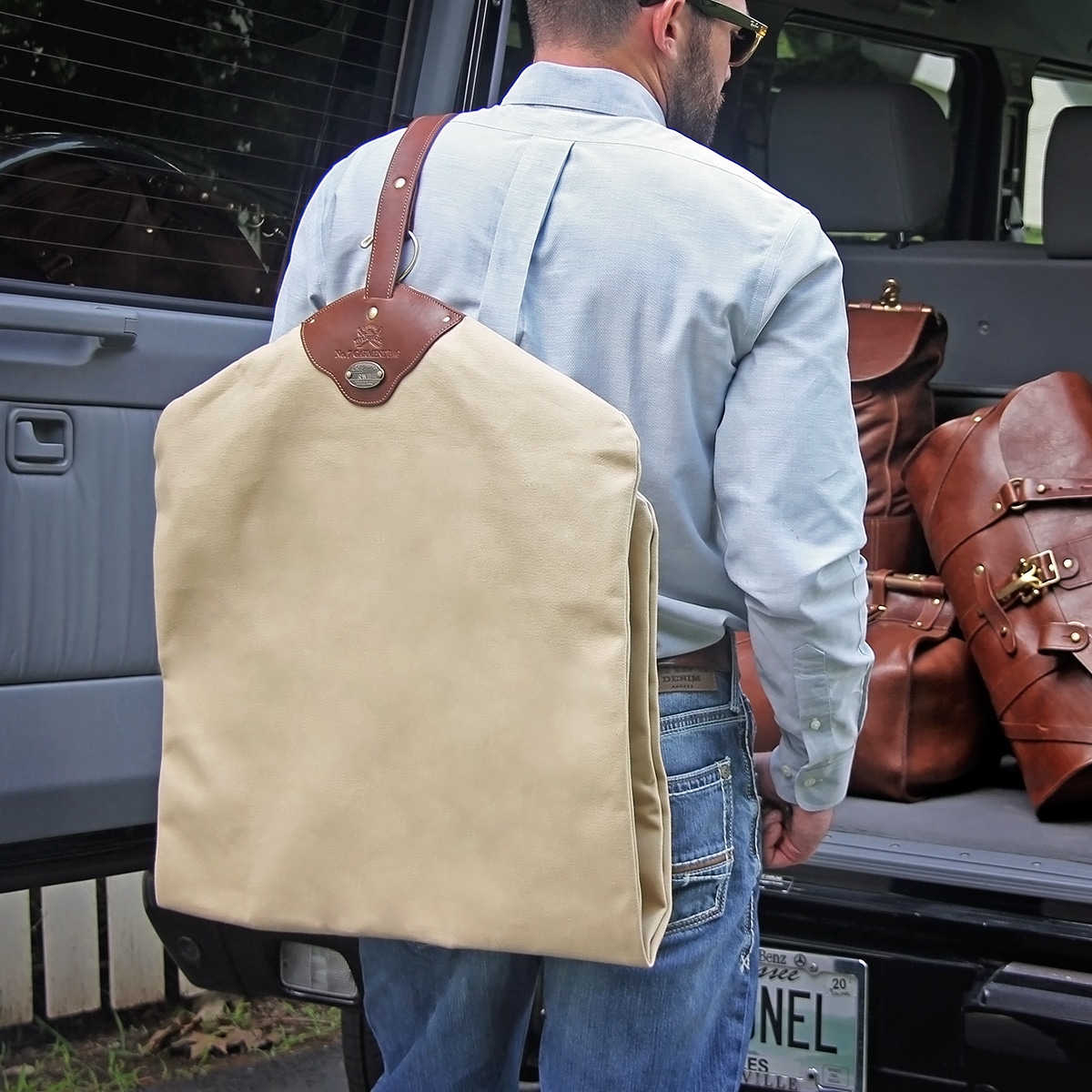 Leather & Canvas Garment Bag - Best USA Made
