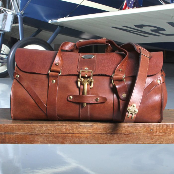 full grain leather travel bag