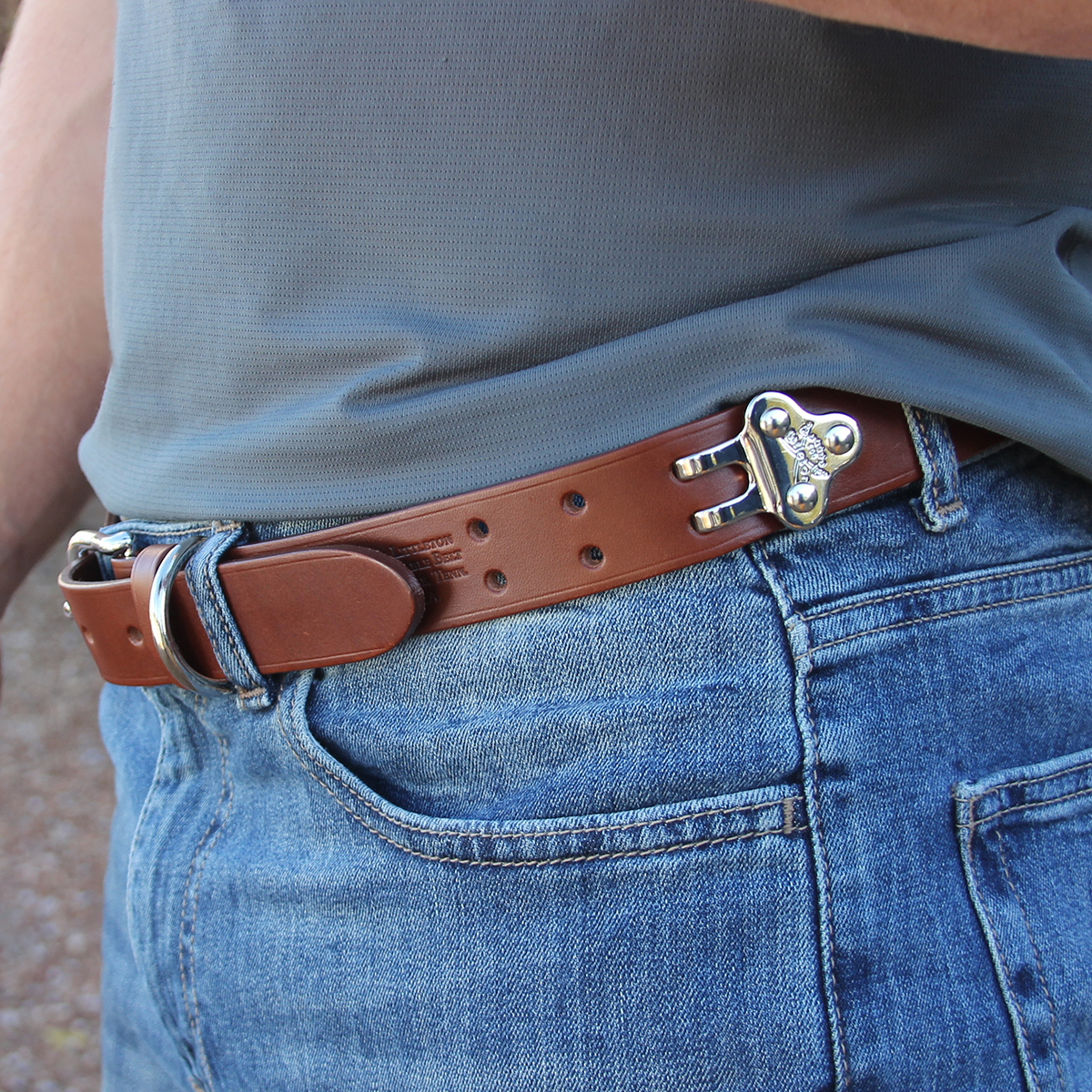 Adjustable Leather Belt, No. 1 - One Size Fits Most, USA Made