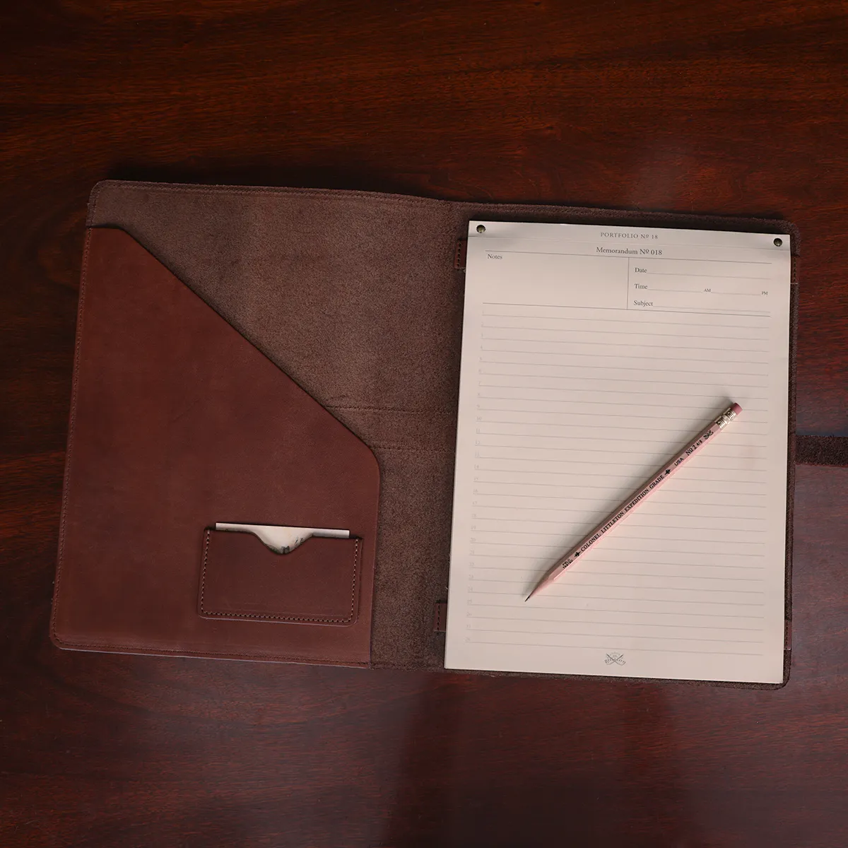 Personalized leather portfolio padfolio for letter size 8.5 x 11