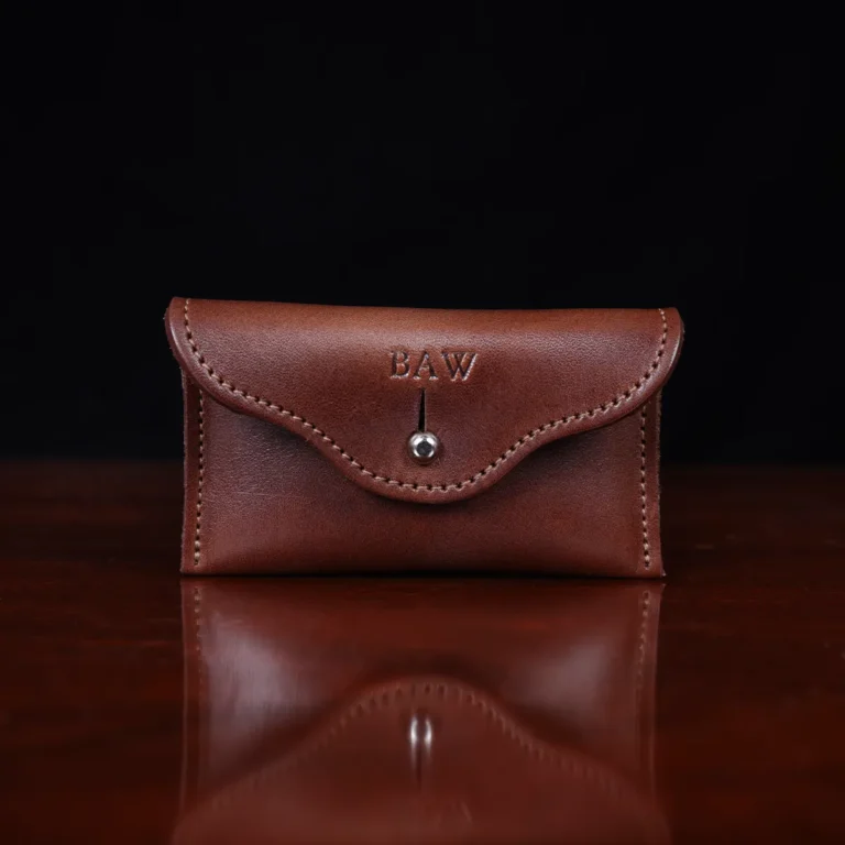 Florecita ” Small Tooled Leather Card Case/ Zipper Pouch ( Black