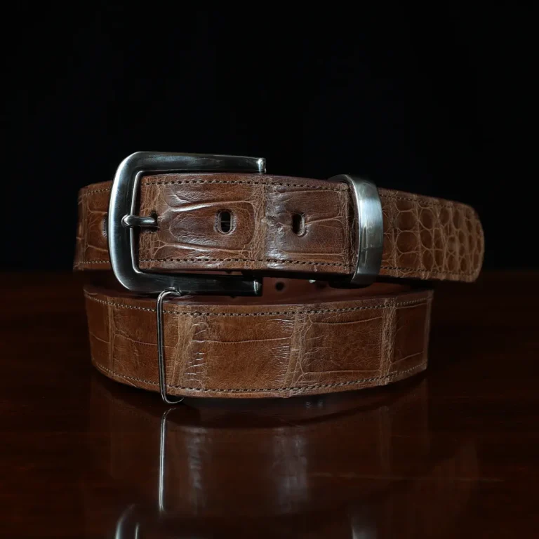 No. 4 Belt in American Alligator - front view - 001