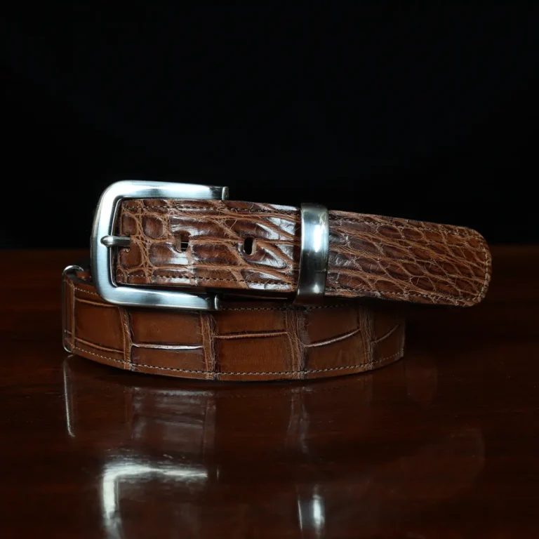 No. 4 Belt in American Alligator - front coiled view - 001