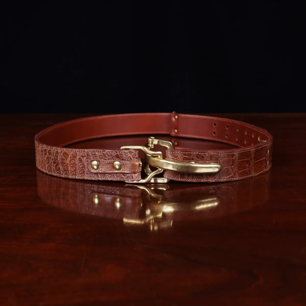 Colonel Littleton No. 1 Leather Belt - Italian Bridle Leather - Black Leather with Nickel, Large. Adjusts to Fit Sizes 34 - 42