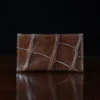 No. 3 Card Wallet in Vintage Brown American Alligator - ID 001 - back