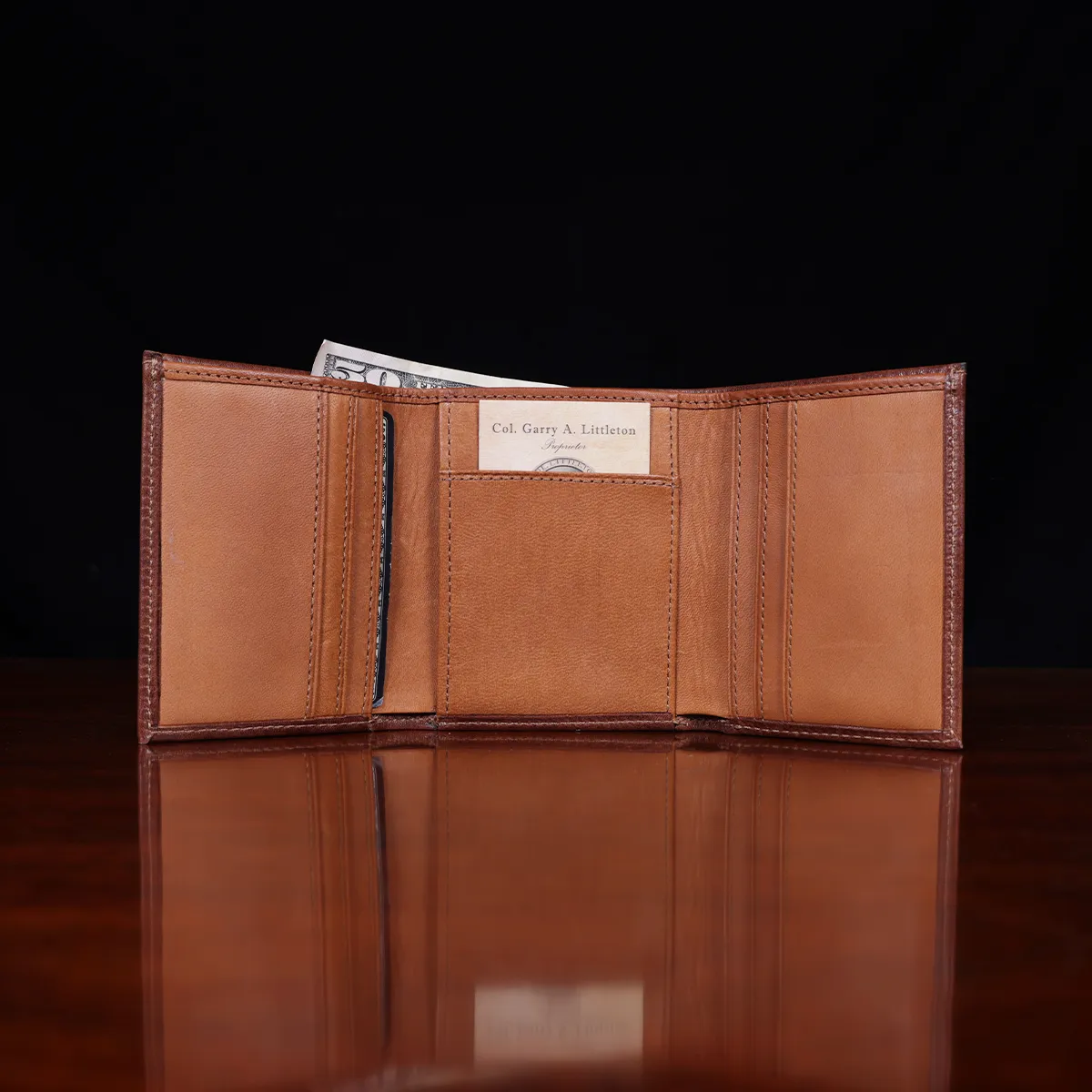 Custom Order ~ Minimal Stamped or Initial Men's Trifold Leather