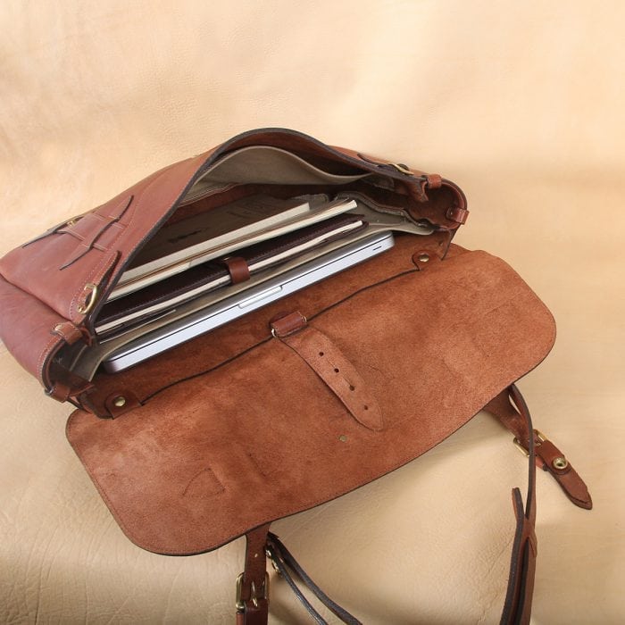 leather shoulder book bag