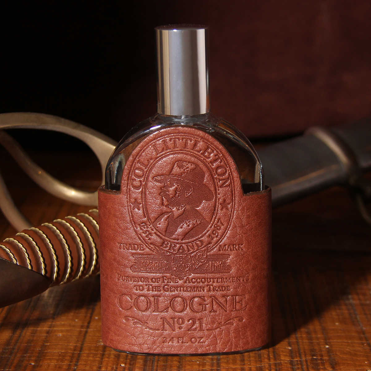 Antique Leather Travel Case Cologne Scent Bottles Leather 