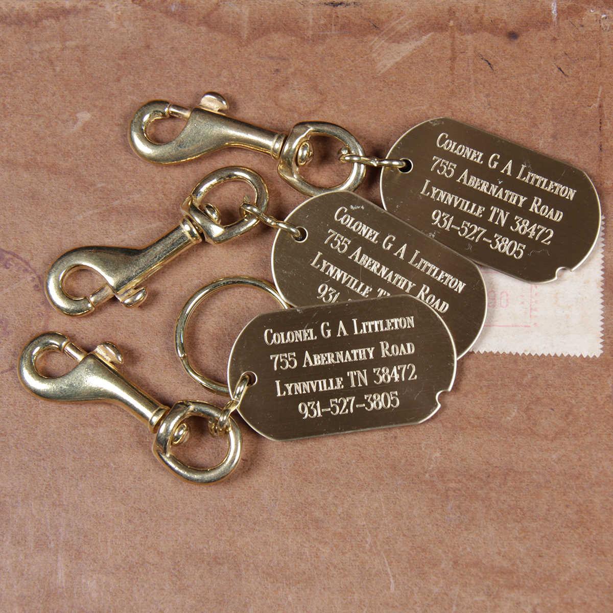 Set of two (2) Metal Luggage Tags - Custom Copper Luggage Tags