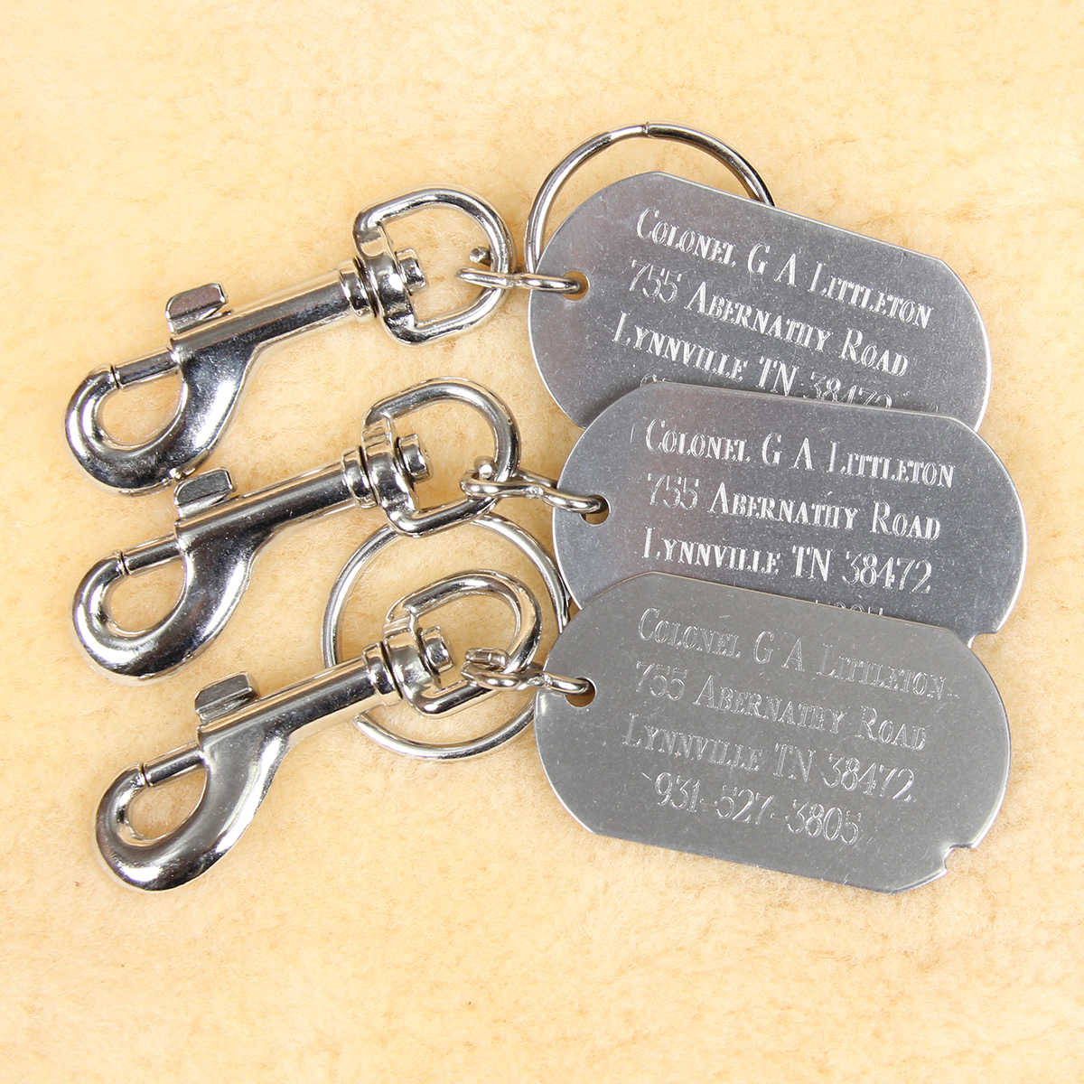 stainless steel luggage tags