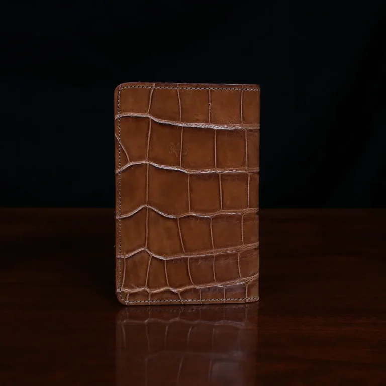 No. 27 Pocket Journal in Vintage Brown American Alligator - ID 001 - back view