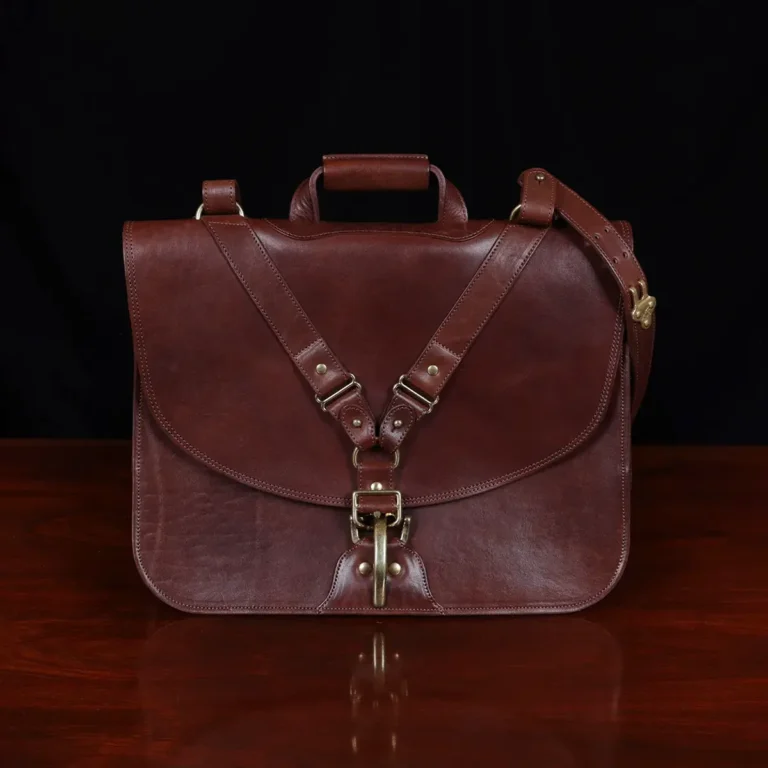 Leather Document Bag with Strap, No. 16 - Business Bag - Soft, Full-Grain Brown American Steerhide Leather - USA Made by Col. Littleton, 16 3/4 x 12