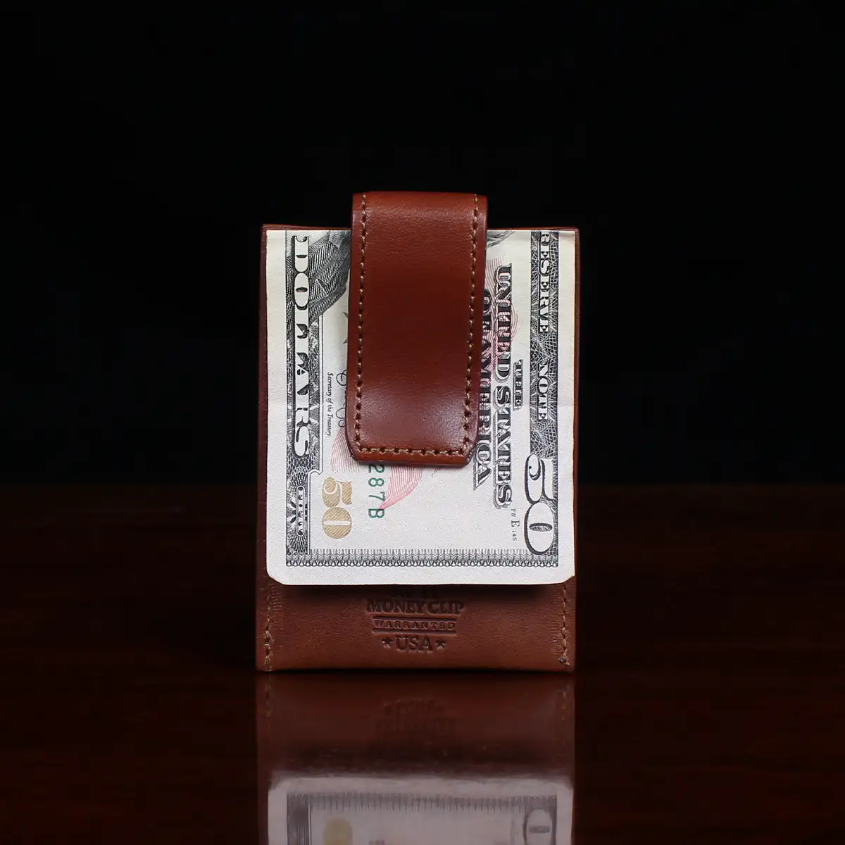 Leather Metal Money Clip Wallet