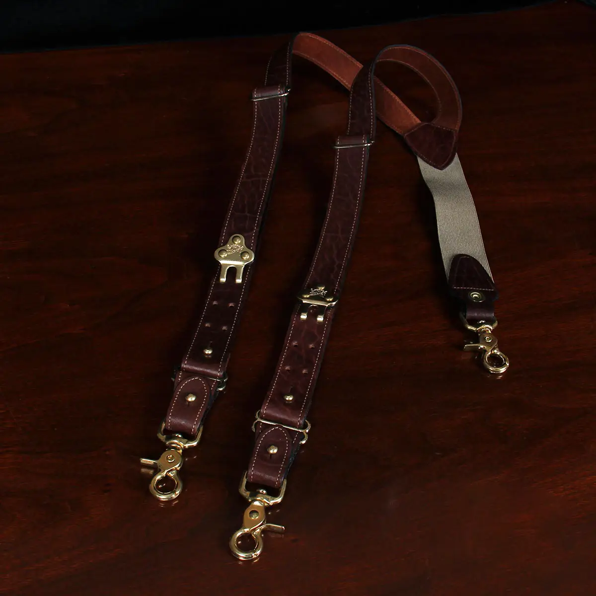 Handmade leather dress suspenders - handmade in the USA out of