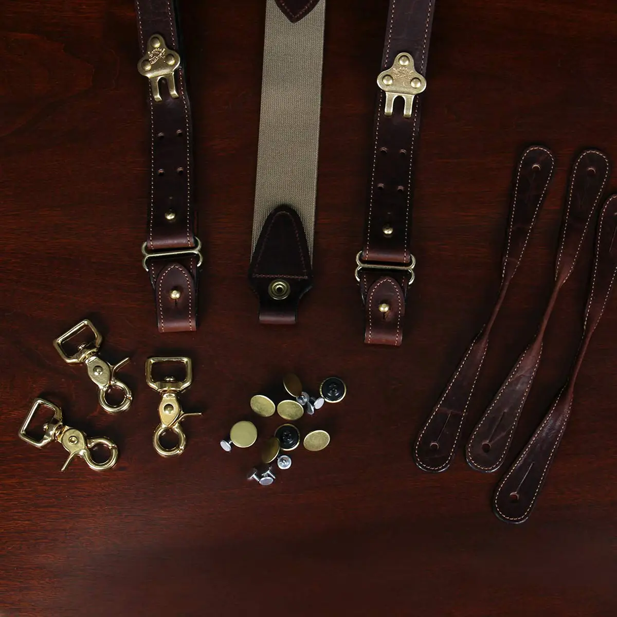 ON SALE!! Men Leather Suspender Braces Y-Back Snap Hook Adjustable Belt  Trousers