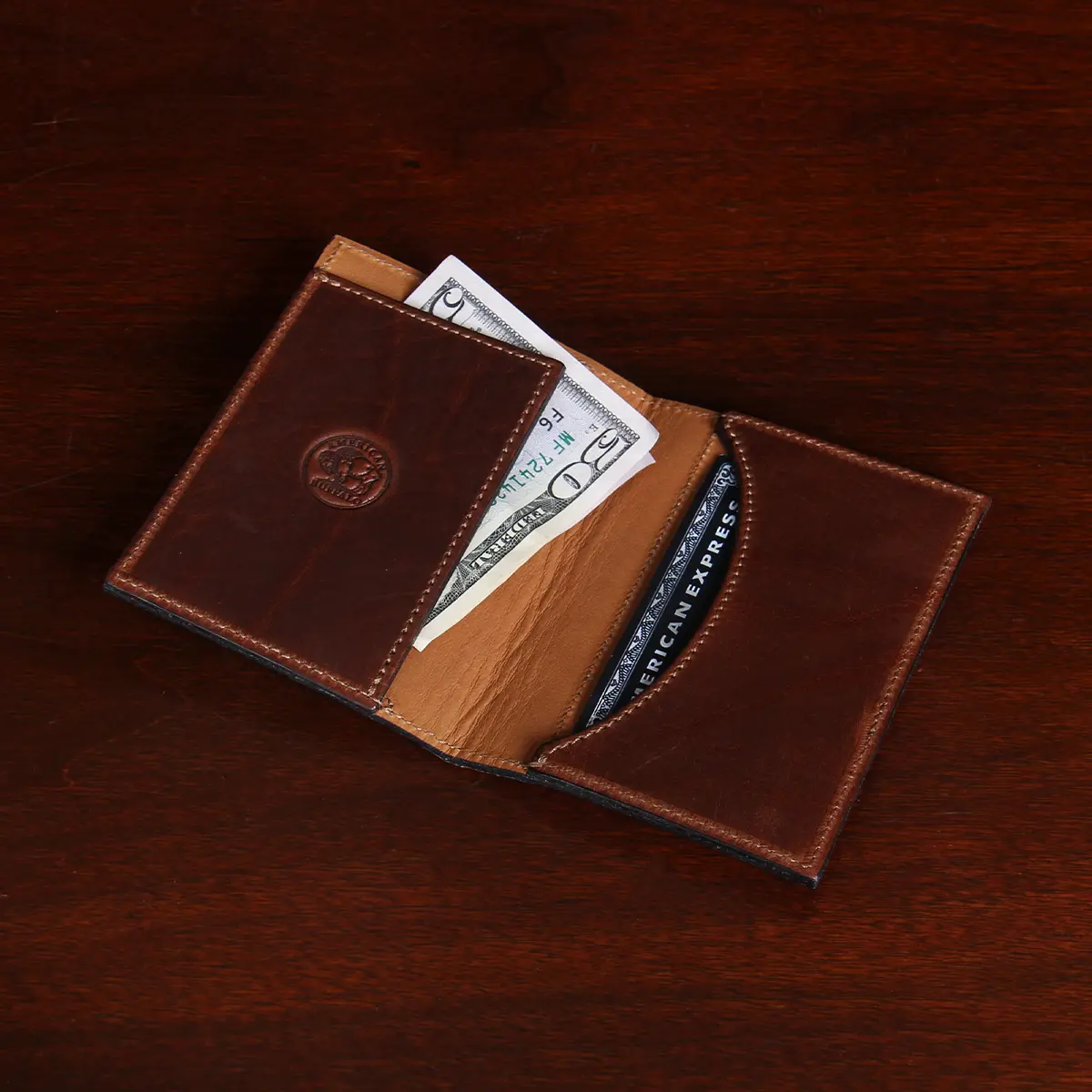 Authentic Top Grade Leather Men's Wallet with Dust Bag Care Card