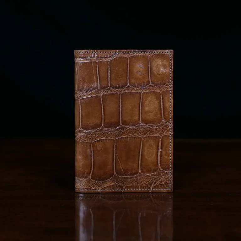 No. 23 Pocket Journal in Vintage Brown American Alligator - ID 002 - front view