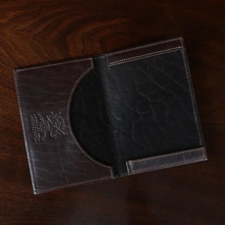 No. 23 Pocket Journal in Vintage Brown American Alligator - ID 002 - open view