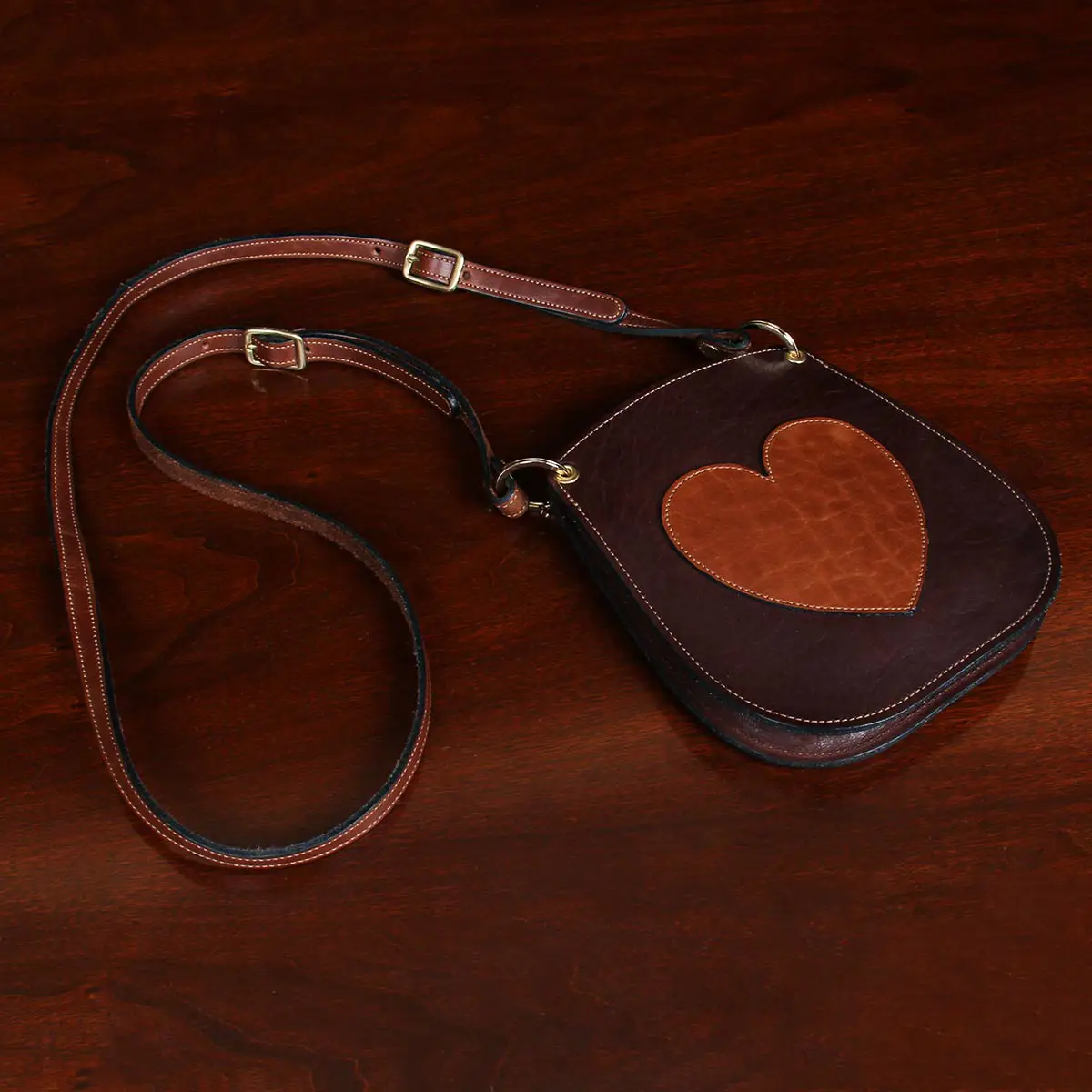 Heart Handmade Genuine Leather Bag Purse Crossbody Hand 