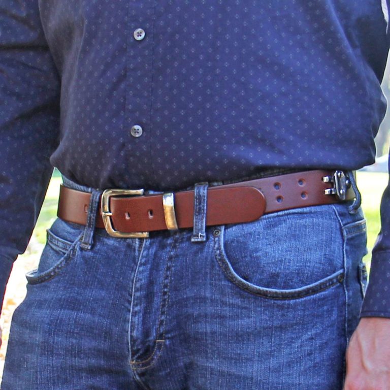 American Bison Leather Belt in Saddle by Torino Leather