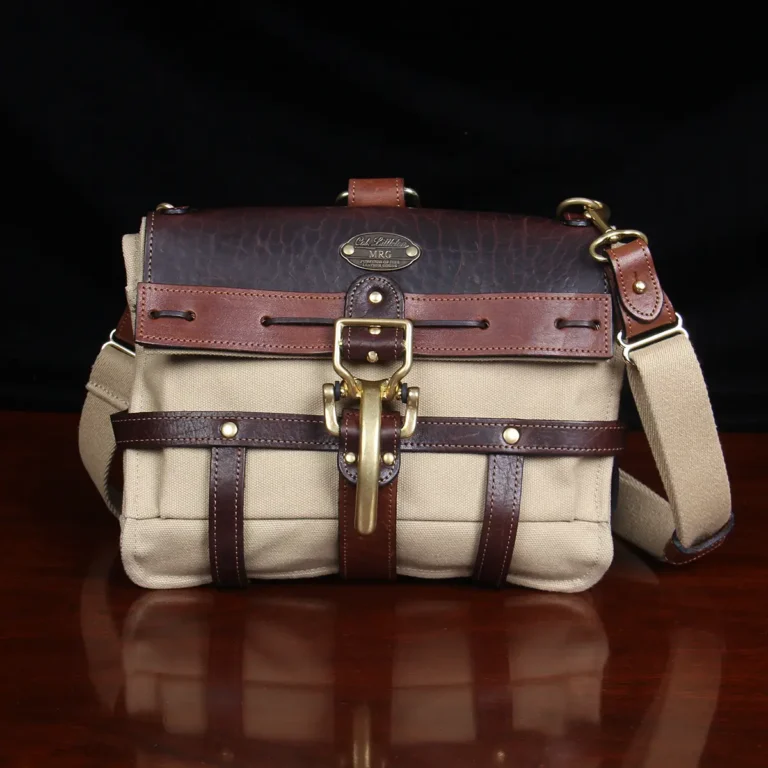 GP2 Ladies Bag in Tobacco Brown American Buffalo and Khaki Canvas