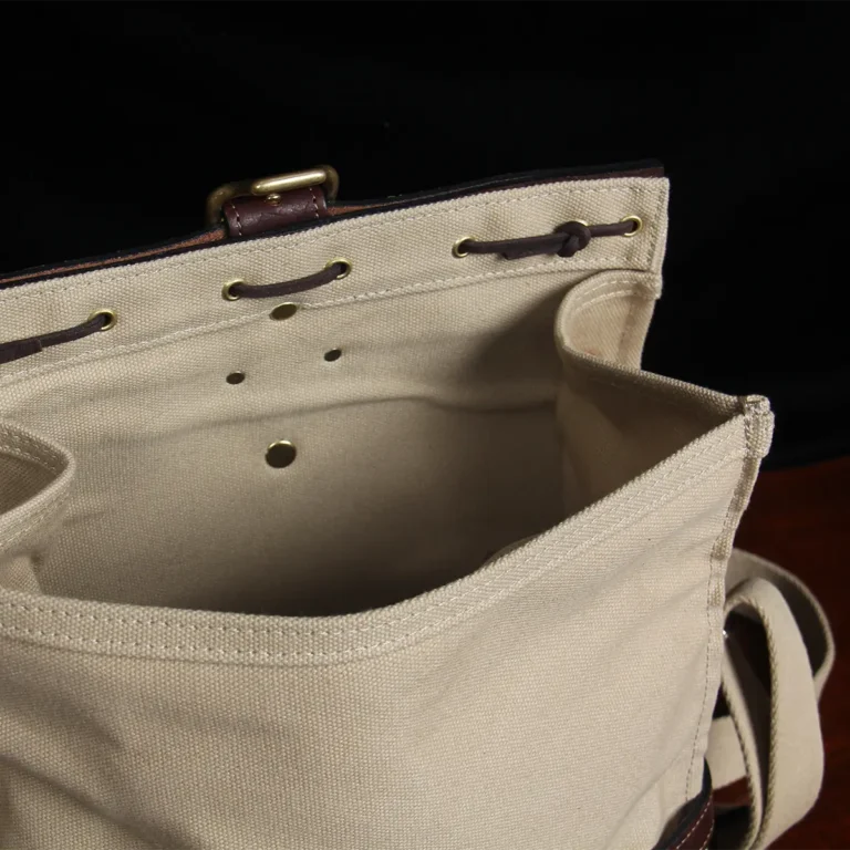 Open GP2 Ladies Bag in Tobacco Brown American Buffalo and Khaki Canvas