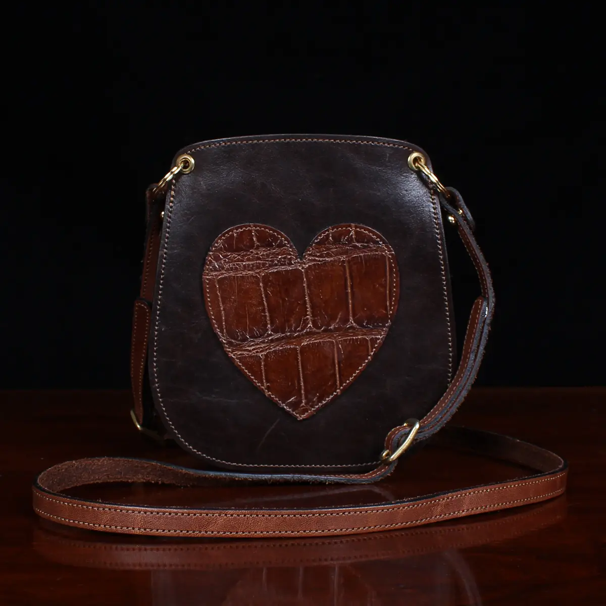 Heart Handmade Genuine Leather Bag Purse Crossbody Hand 