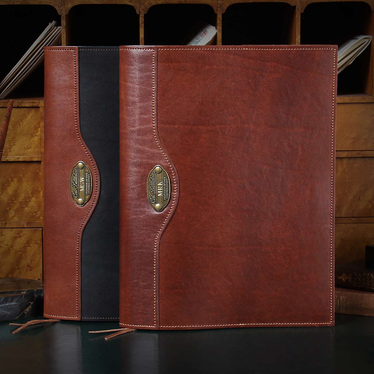 Elegant Antique Finish Handmade Carved Leather Journal Cover