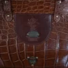 No. 3 Grip Travel Bag in Vintage American Alligator - Serial Number 015 - logo view