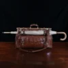 No. 3 Grip Travel Bag in Vintage American Alligator - Serial Number 015 - back view with umbrella