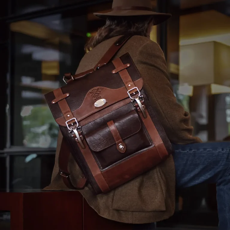 no 9 rover leather backpack in tobacco on colonel