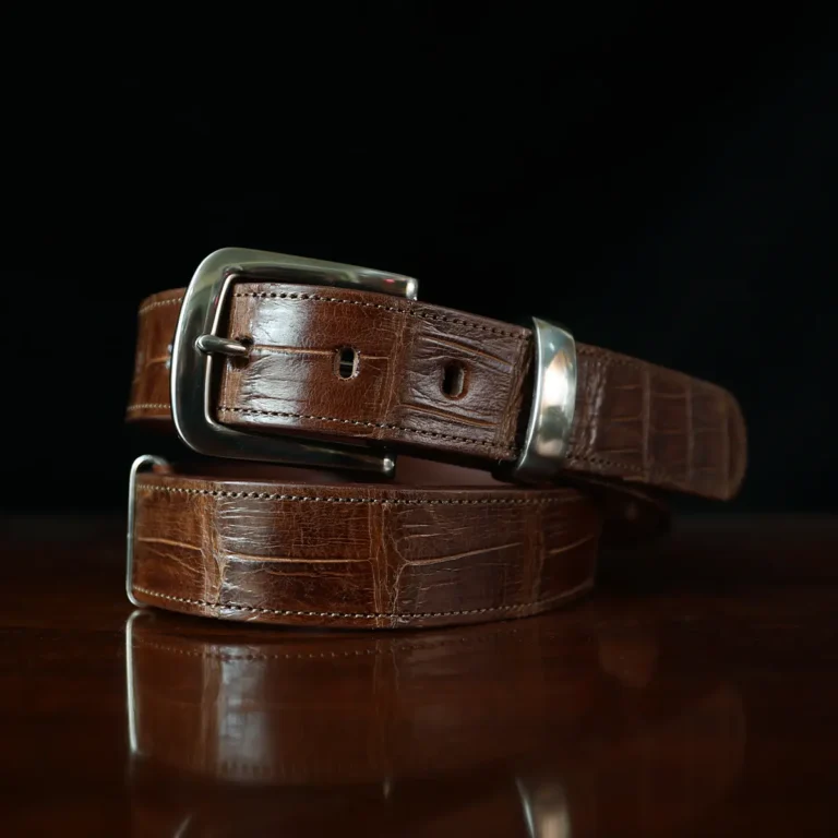 No. 4 Belt in American Alligator showing the front coiled view - CB4L-A-002