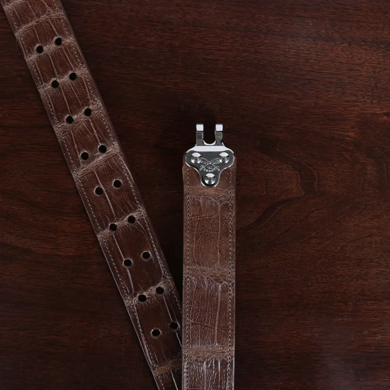 No. 4 Belt in American Alligator showing the hook view - 002