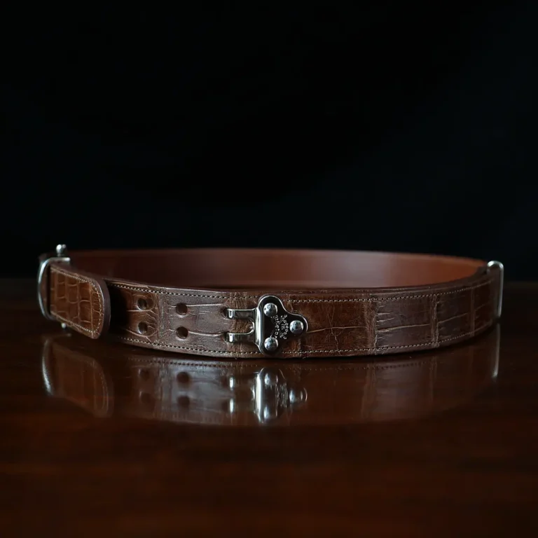 No. 4 Belt in American Alligator showing the side view - CB4L-A-002