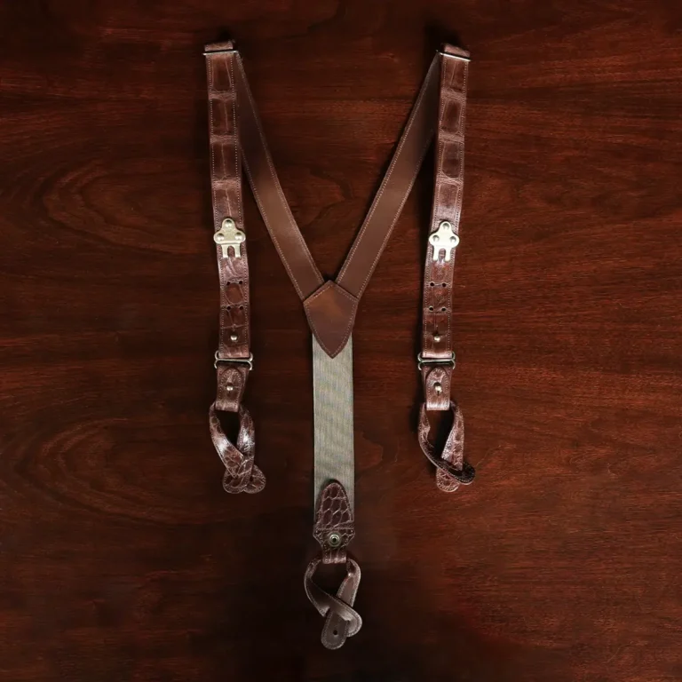 alligator suspenders showing the front view