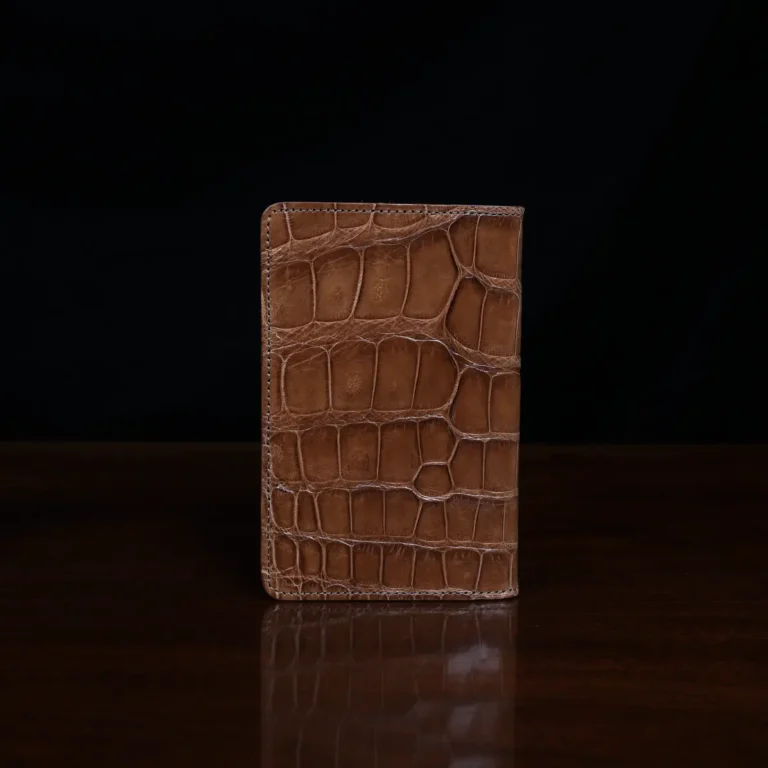 No. 27 Pocket Journal in Vintage Brown American Alligator - ID 003 - back view