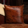 front of hair on leather pillow sitting in wood chair - id 005