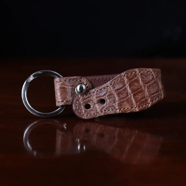 No. 6 Key Ring in american alligator showing the front side