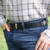 mean wearing no4 black leather belt with nickel hardware