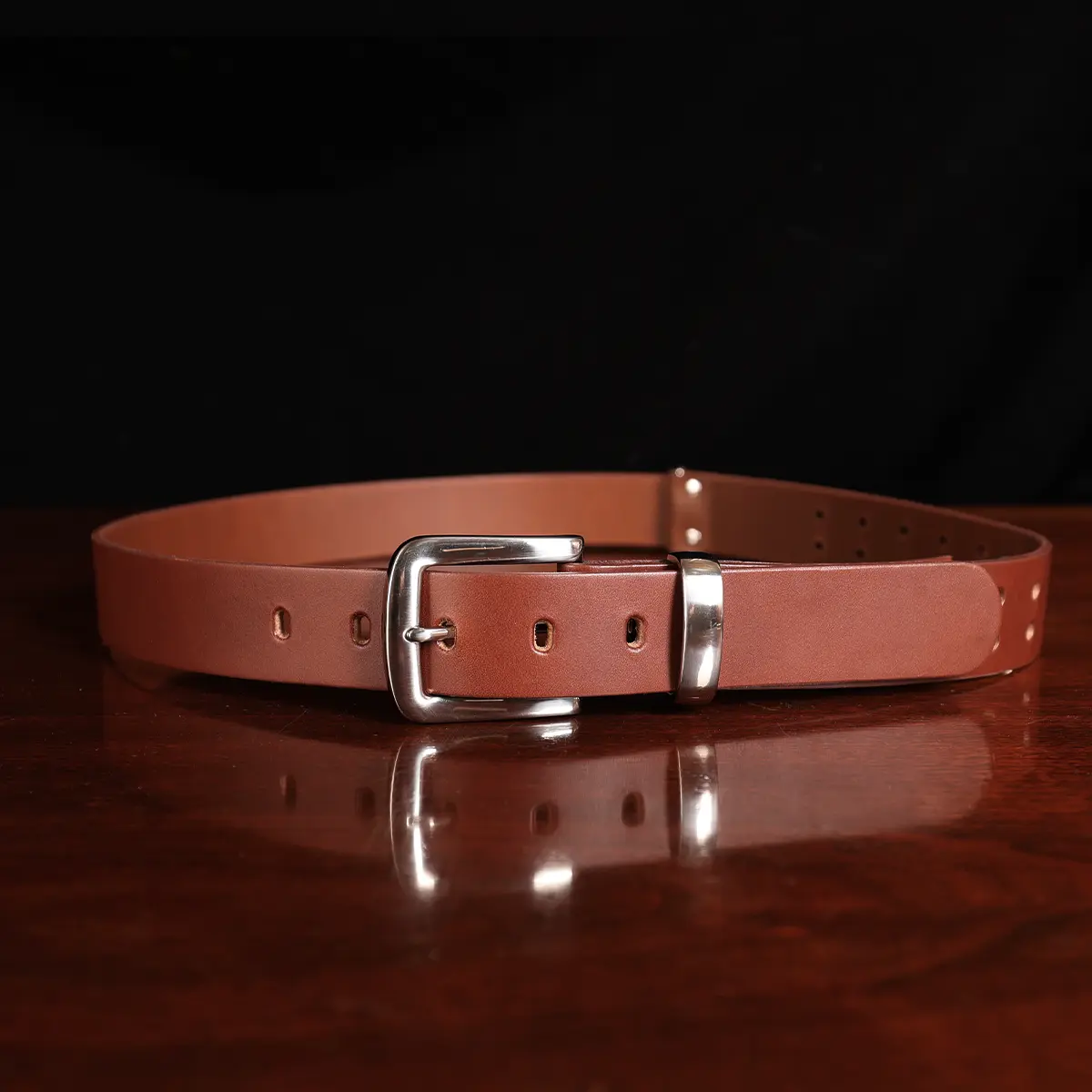 No. 4 Belt in Vintage Brown with a secret money sleeve - front view