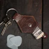 no9 tobacco buffalo key ring with alligator strap with personalization - with money - airtag -guitar picks