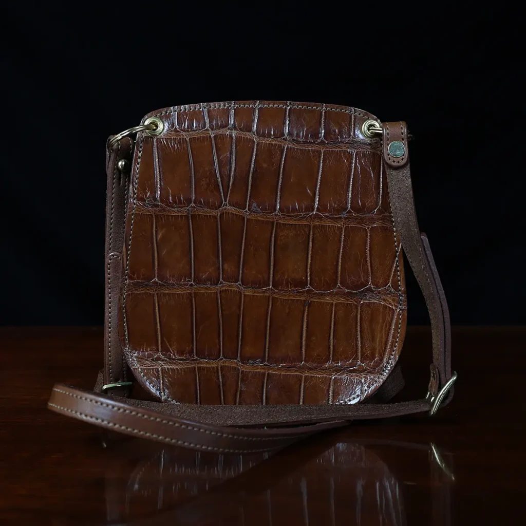 The Bella Crossbody Purse - American Buffalo with American Alligator -  Style 003