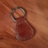 front side of a brown lizard key ring