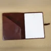 leather portfolio with unique leather pattern