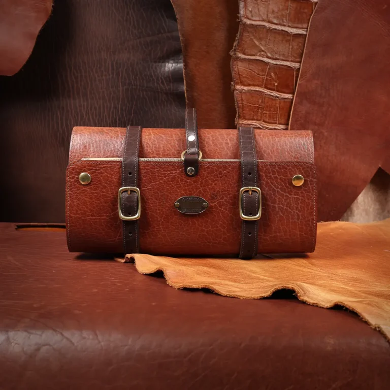 No. 2 Shave Dopp Kit with No. 8 Khaki Cotton Canvas Lining - front view - Colonels private stock