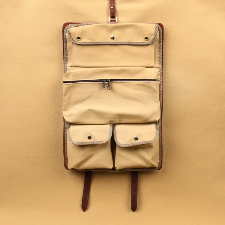 No. 2 Shave Dopp Kit with No. 8 Khaki Cotton Canvas Lining - inside view - Colonels private stock