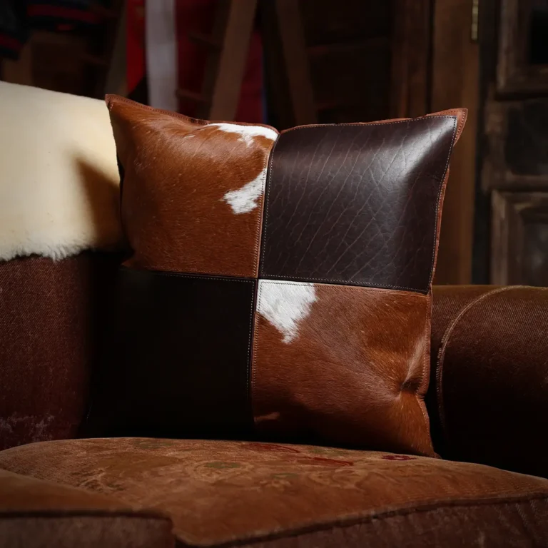 tobacco brown and hair on hide pillow